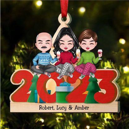 Family - Christmas 2023 - Personalized Acrylic Ornament (QH) - Makezbright Gifts