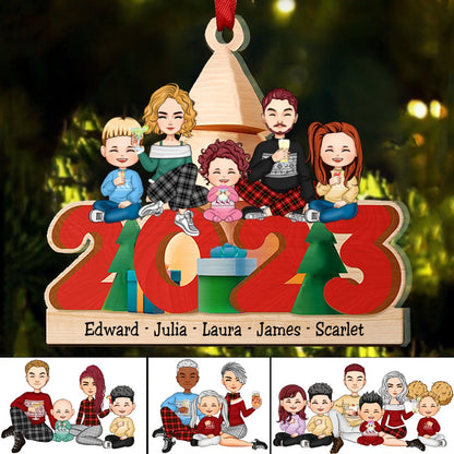 Family - Christmas 2023 - Personalized Ornament - Makezbright Gifts