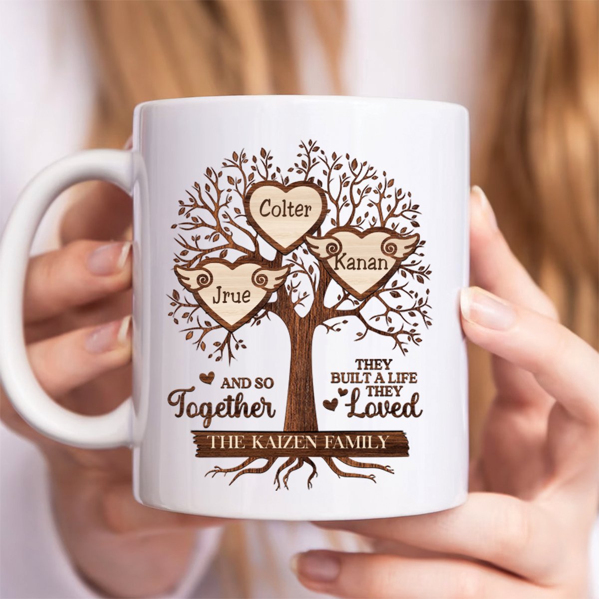 Family - Christmas Family Tree And So Together They Built A Life They Loved - Personalized Mug (BU) - Makezbright Gifts