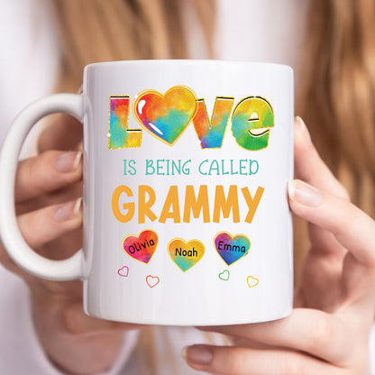 Family - Colorful Pattern Love Is Being Call Grandma - Personalized Mug - Makezbright Gifts