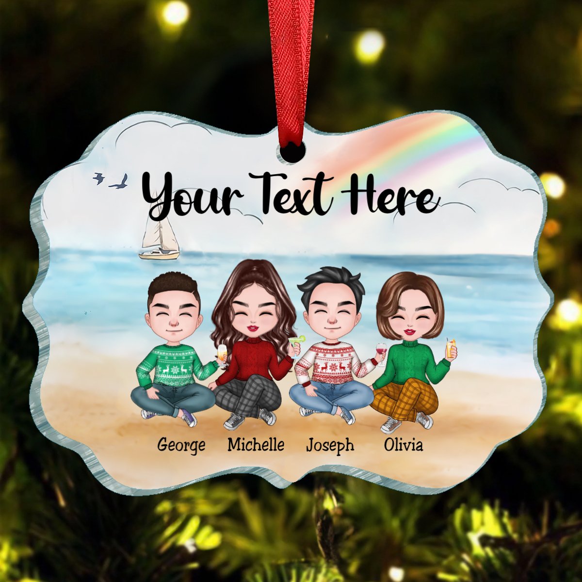 Family - Custom Ornament - Personalized Acrylic Ornament - Makezbright Gifts