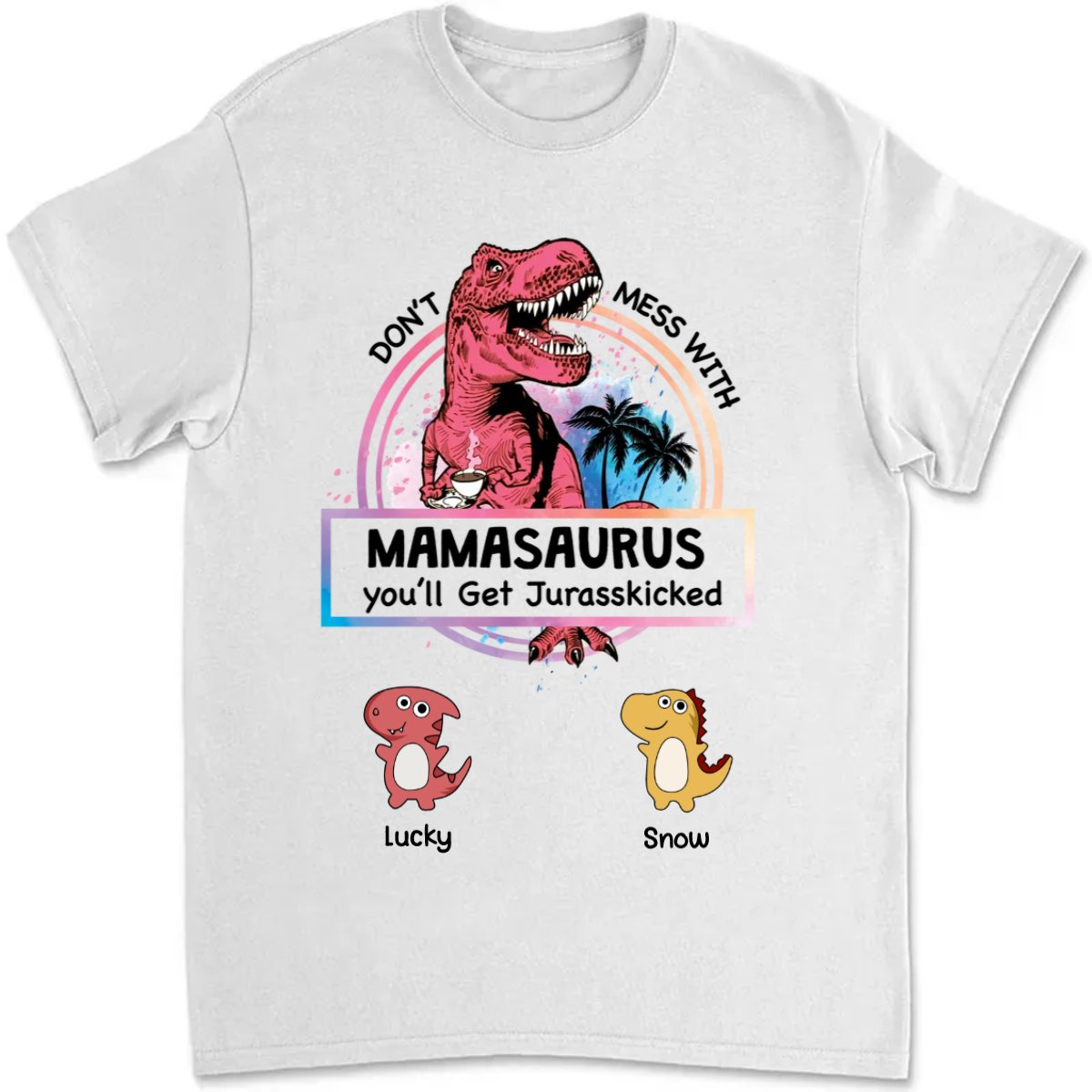 Family - Don't Mess With Grandmasaurus - Personalized T - Shirt - Makezbright Gifts