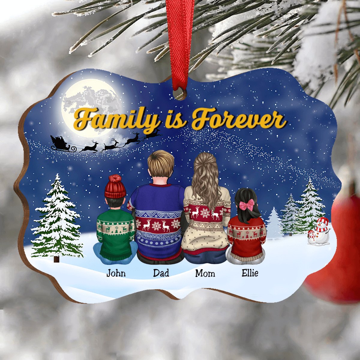 Family - Family Is Forever - Personalized Acrylic Ornament - Makezbright Gifts