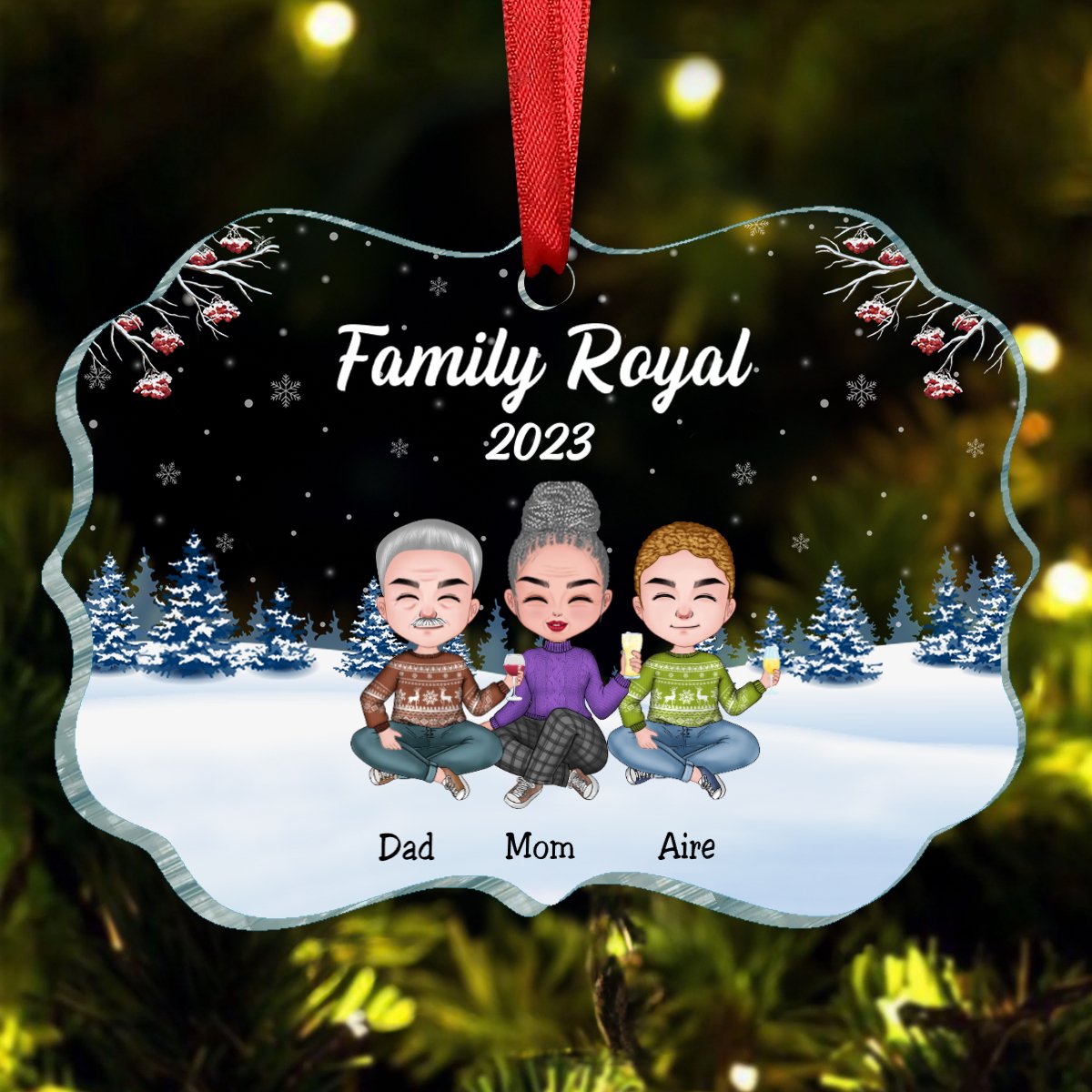 Family - Family Is Forever – Personalized Acrylic Ornament (BU) - Makezbright Gifts