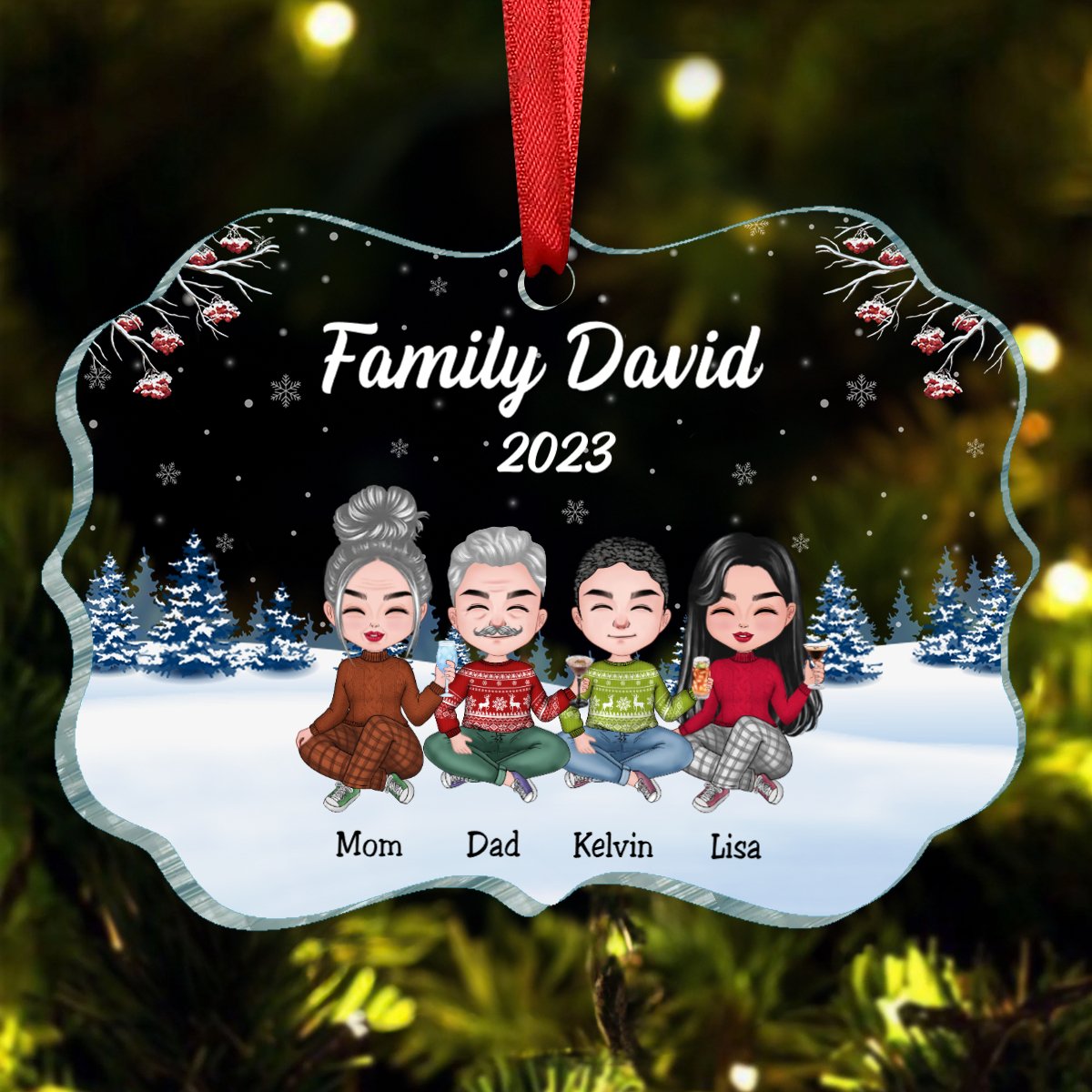 Family - Family Is Forever – Personalized Acrylic Ornament (BU) - Makezbright Gifts