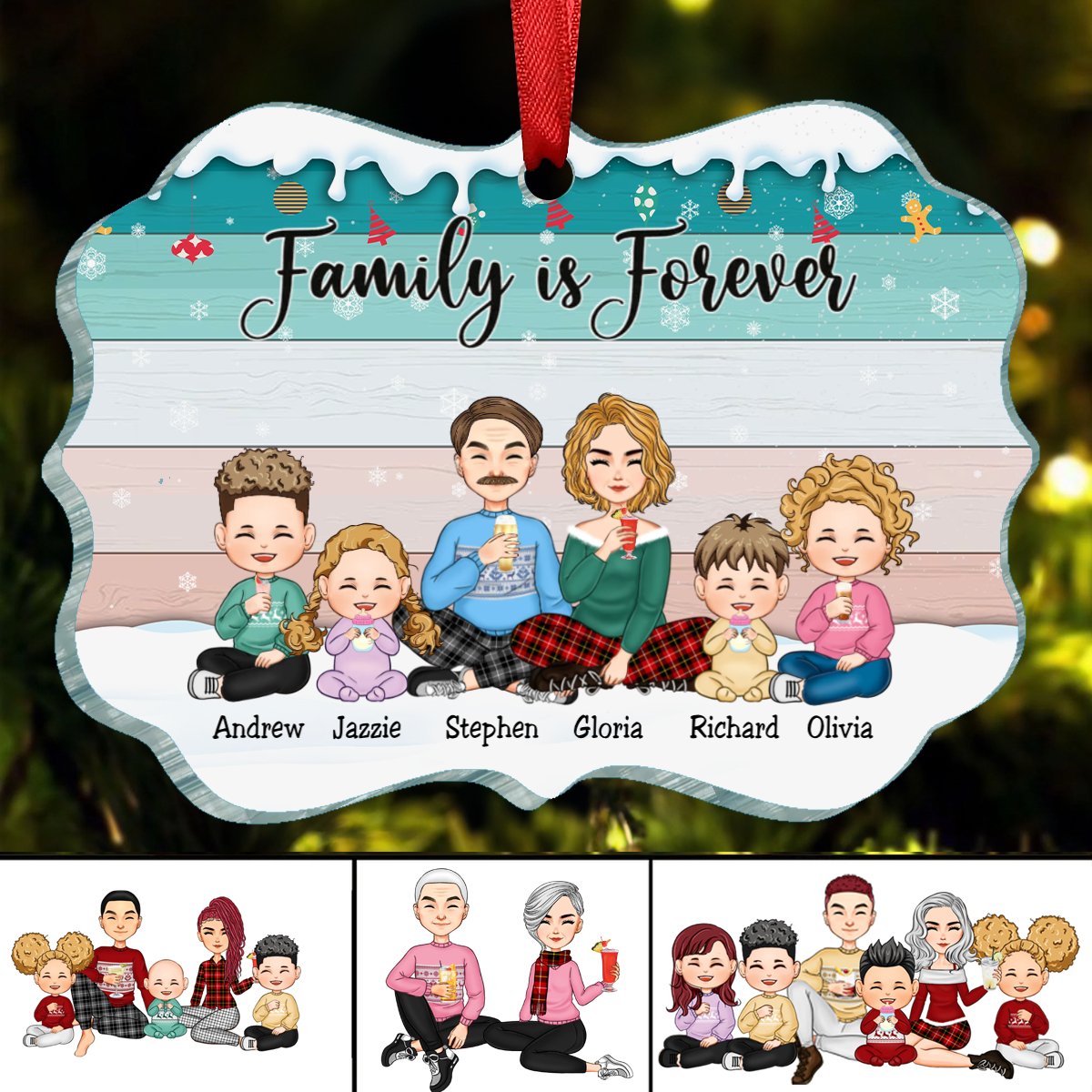 Family - Family Is Forever - Personalized Acrylic Ornament (HN) - Makezbright Gifts