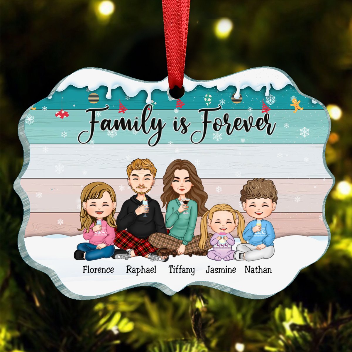 Family - Family Is Forever - Personalized Acrylic Ornament (HN) - Makezbright Gifts