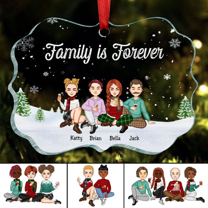 Family - Family Is Forever - Personalized Christmas Ornament (SA) - Makezbright Gifts