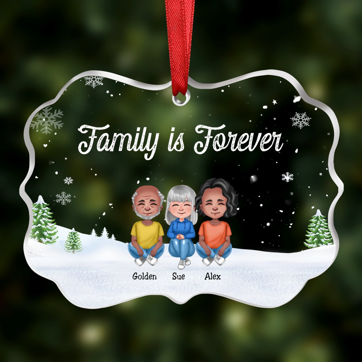 Family - Family Is Forever - Personalized Transparent Ornament (SA) - Makezbright Gifts