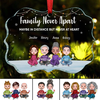 Family - Family Never Apart Maybe In Distance But Never At Heart Ver 1 - Personalized Ornament - Makezbright Gifts