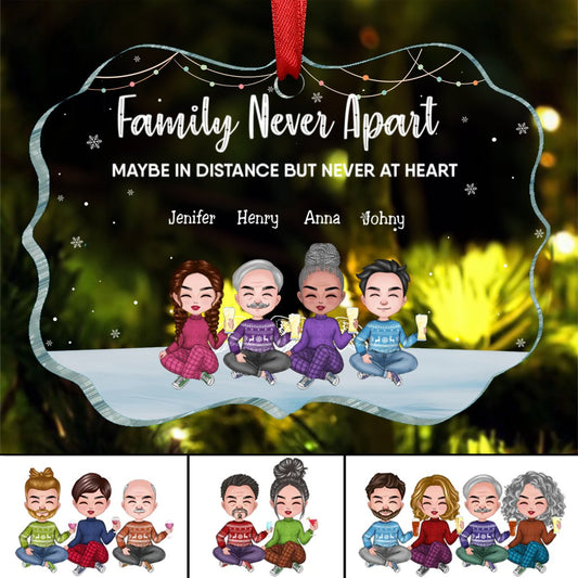 Family - Family Never Apart Maybe In Distance But Never At Heart Ver 1 - Personalized Ornament - Makezbright Gifts