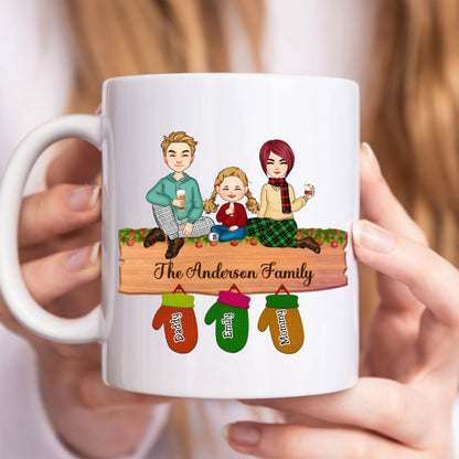 Family - Family Peeking Christmas Glove - Personalized Mug - Makezbright Gifts