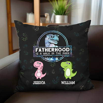 Family - Fatherhood Is A Walk In The Park - Personalized Pillow - Makezbright Gifts