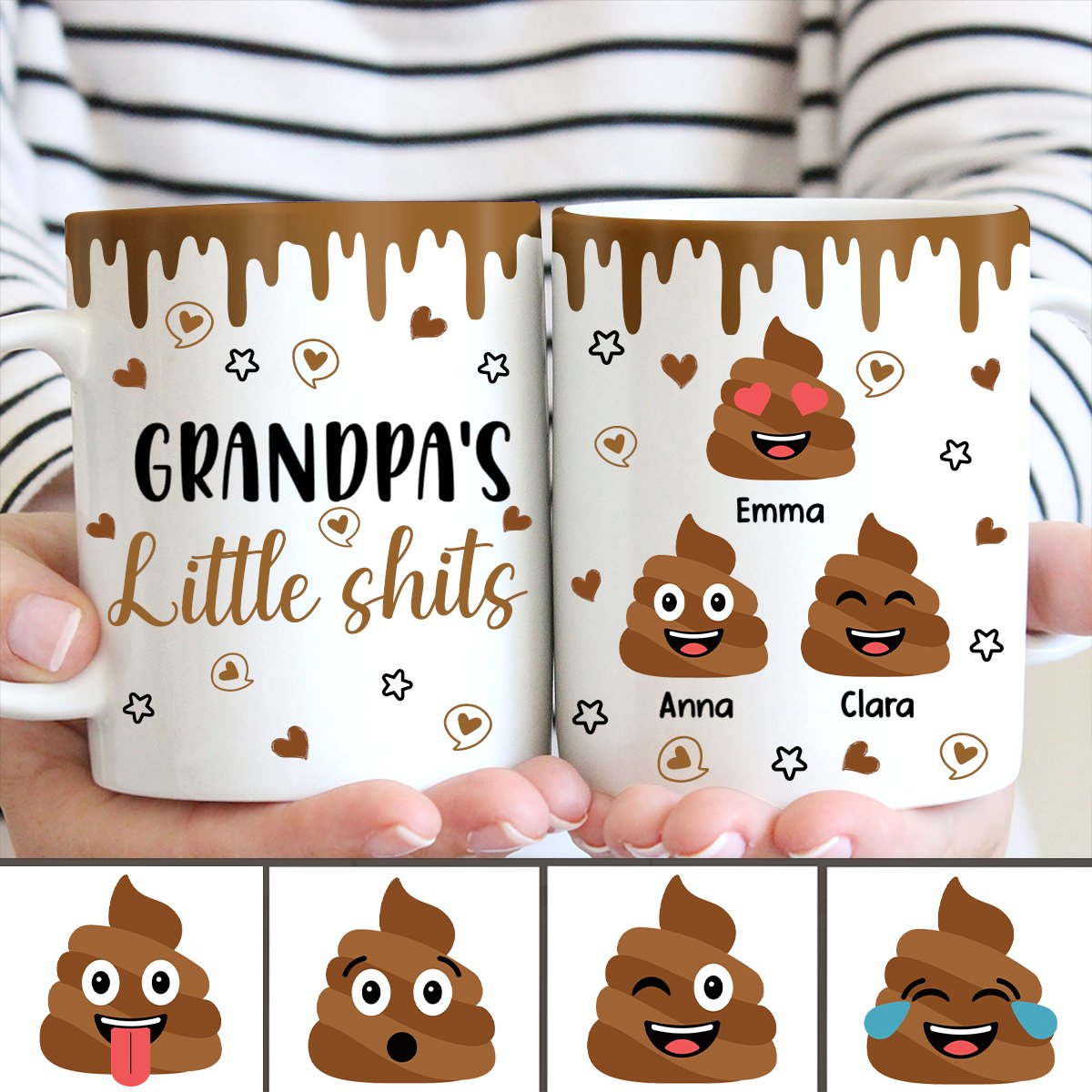 Family - Gift for Grandpa Little Shit - Personalized Mug (TB) - Makezbright Gifts