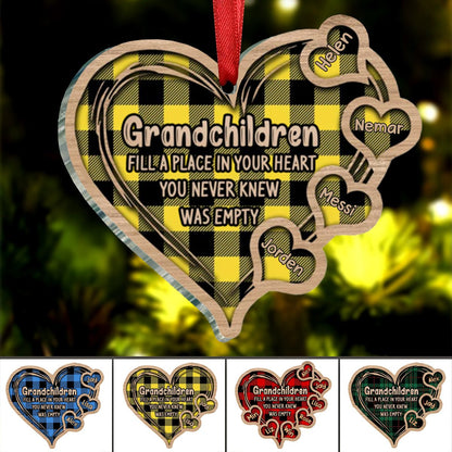 Family - Grandchildren Fill A Place In Your Heart - Personalized Acrylic Ornament - Makezbright Gifts