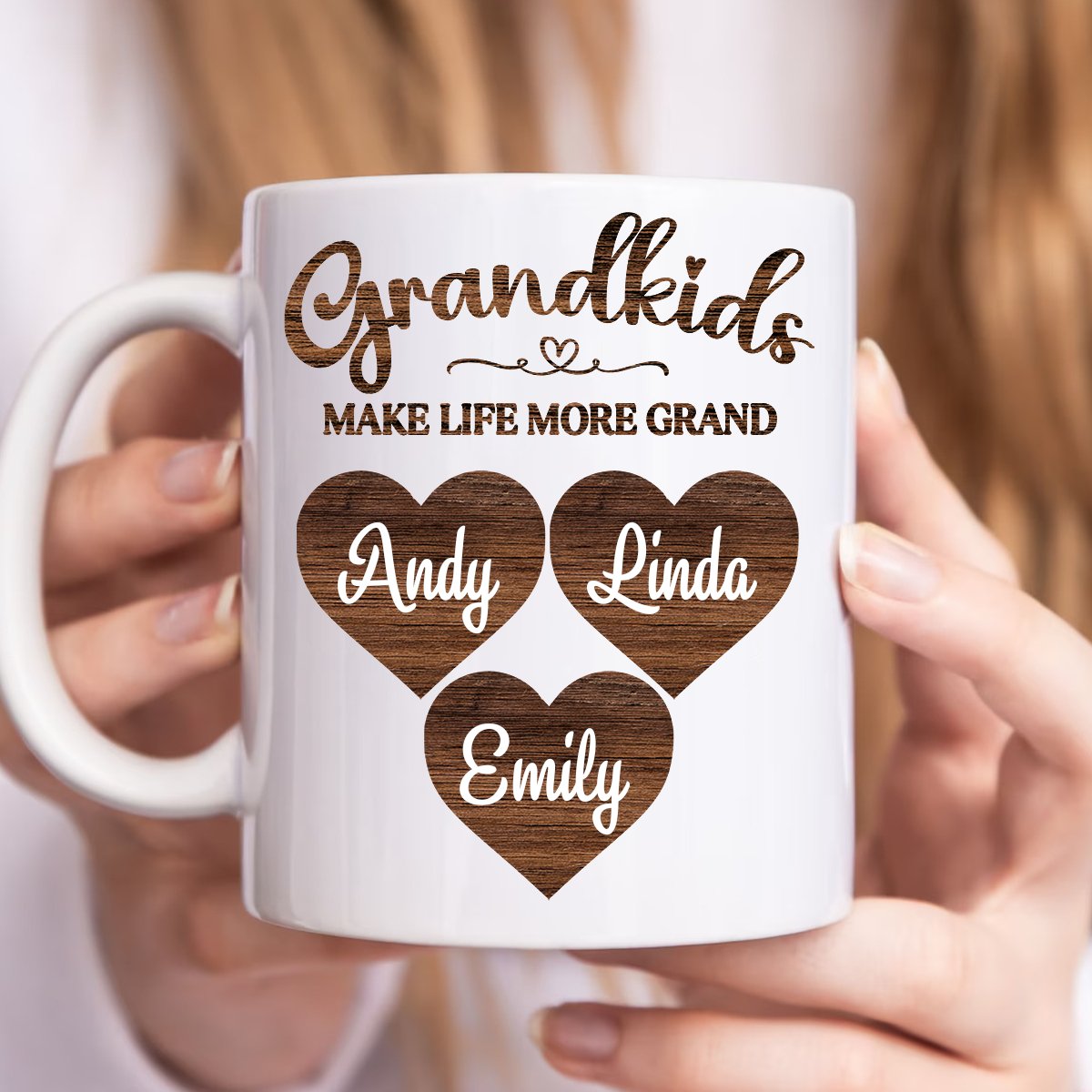 Family - Grandkids Make Life More Grand - Personalized Mug (HH) - Makezbright Gifts