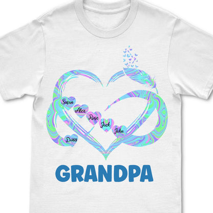 Family - Grandma Grandkids Heart Infinity Love Family - Personalized Unisex T - shirt - Makezbright Gifts