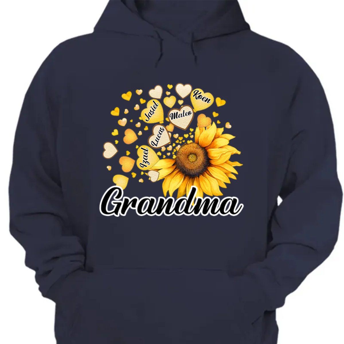 Family - Grandma Mom Kids Sunflower - Personalized Unisex T - shirt, Hoodie, Sweatshirt (NV) - Makezbright Gifts