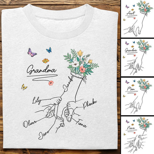 Family - Grandma Mom - Personalized T - shirt (VT) - Makezbright Gifts