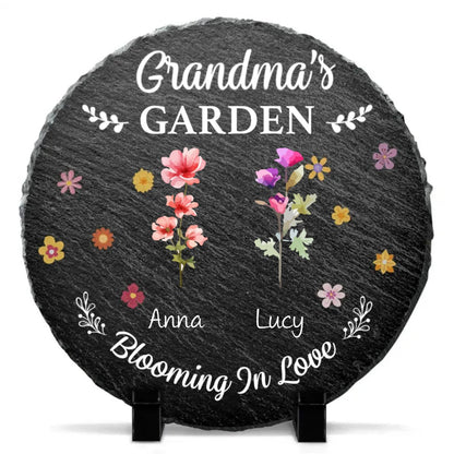 Family - Grandma's Garden Blooming For You - Personalized Memorial Stone - Makezbright Gifts