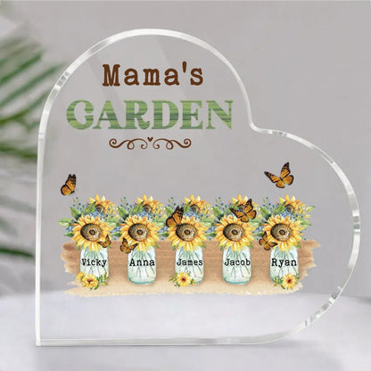 Family - Grandma's Garden - Personalized Acrylic Plaque - Makezbright Gifts