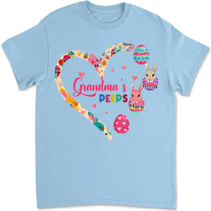 Family - Grandma's Peeps - Personalized Unisex T - shirt - Makezbright Gifts