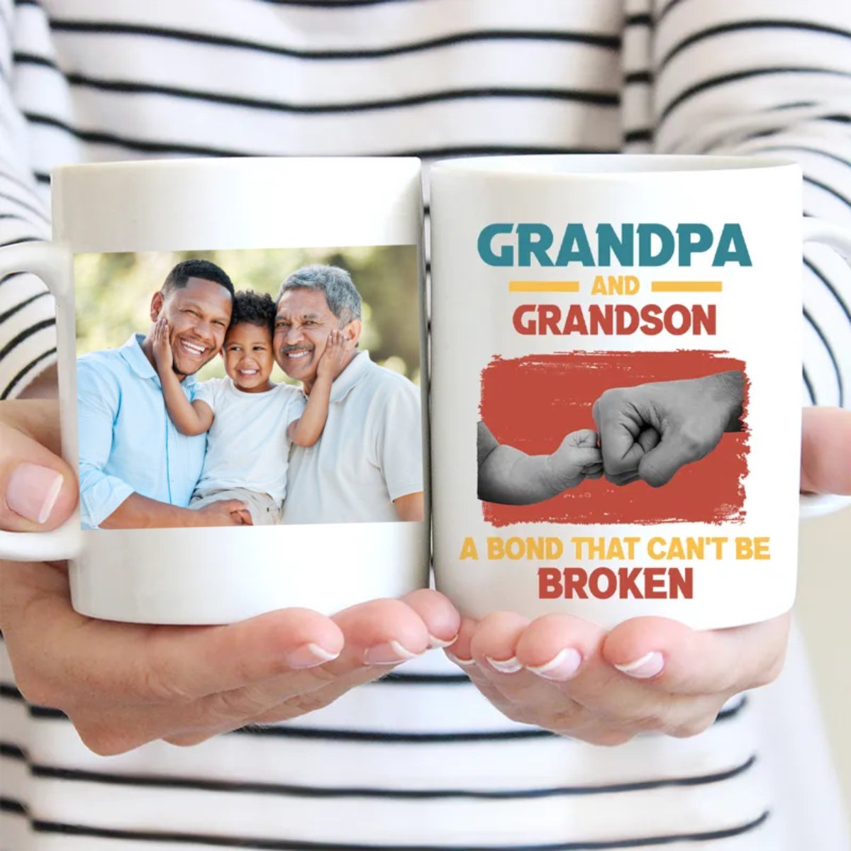 Family - Grandpa And Granddaughter A Bond Can't Be Broken - Personalized Mug - Makezbright Gifts