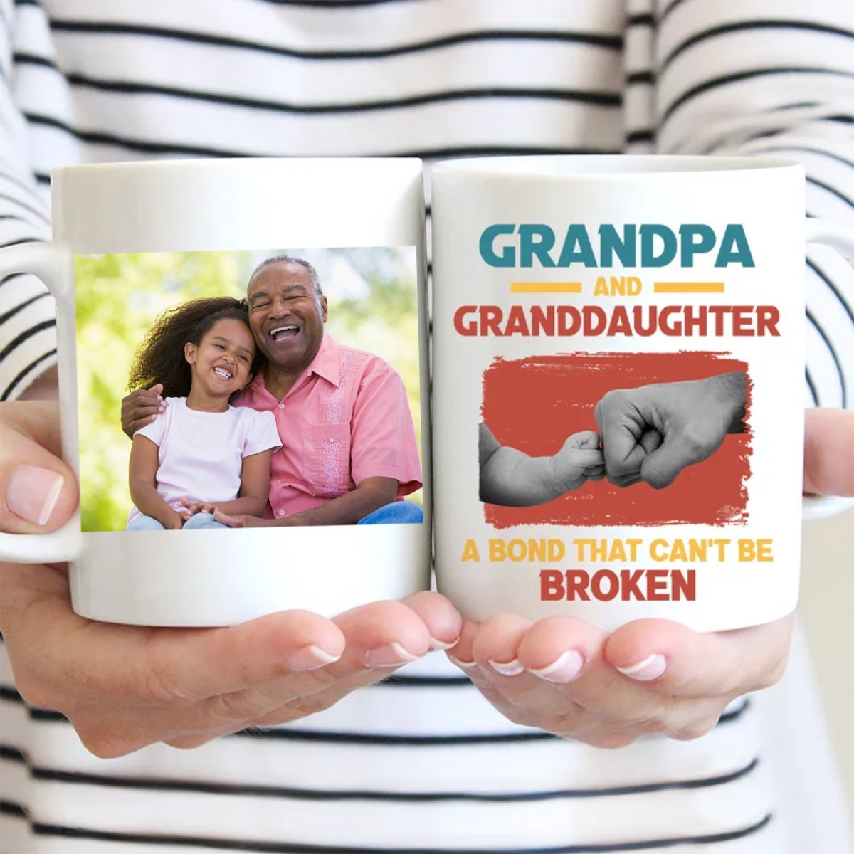 Family - Grandpa And Granddaughter A Bond Can't Be Broken - Personalized Mug - Makezbright Gifts