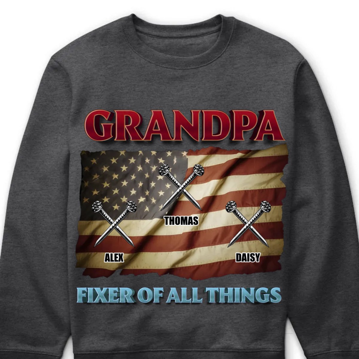 Family - Grandpa Fixer Of All Things - Personalized Unisex T - shirt, Hoodie, Sweatshirt - Makezbright Gifts