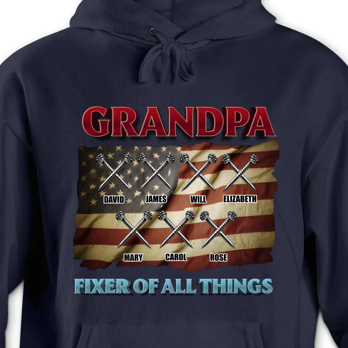 Family - Grandpa Fixer Of All Things - Personalized Unisex T - shirt, Hoodie, Sweatshirt - Makezbright Gifts