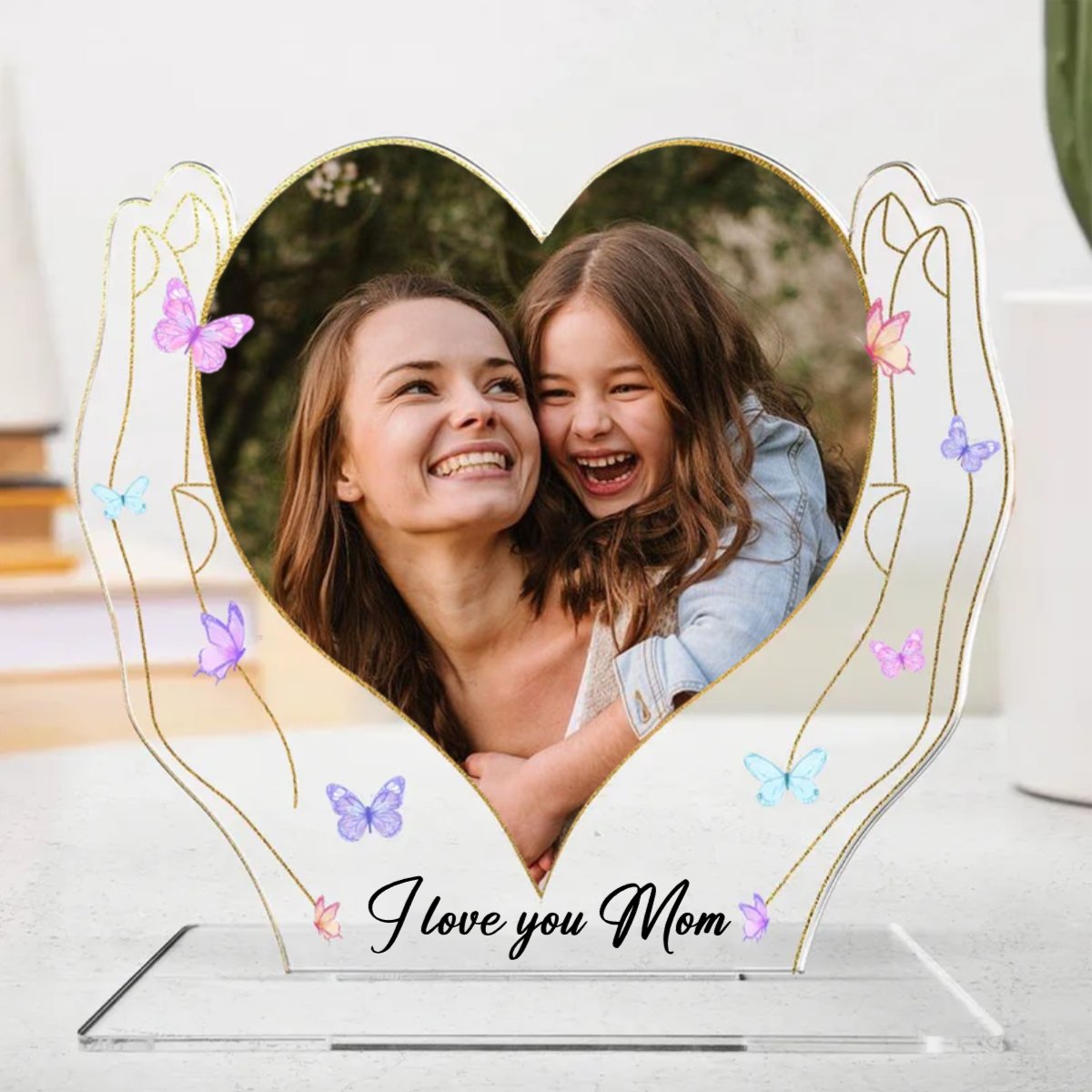 Family - Hands Holding Love - Personalized Acrylic Plaque (TB) - Makezbright Gifts