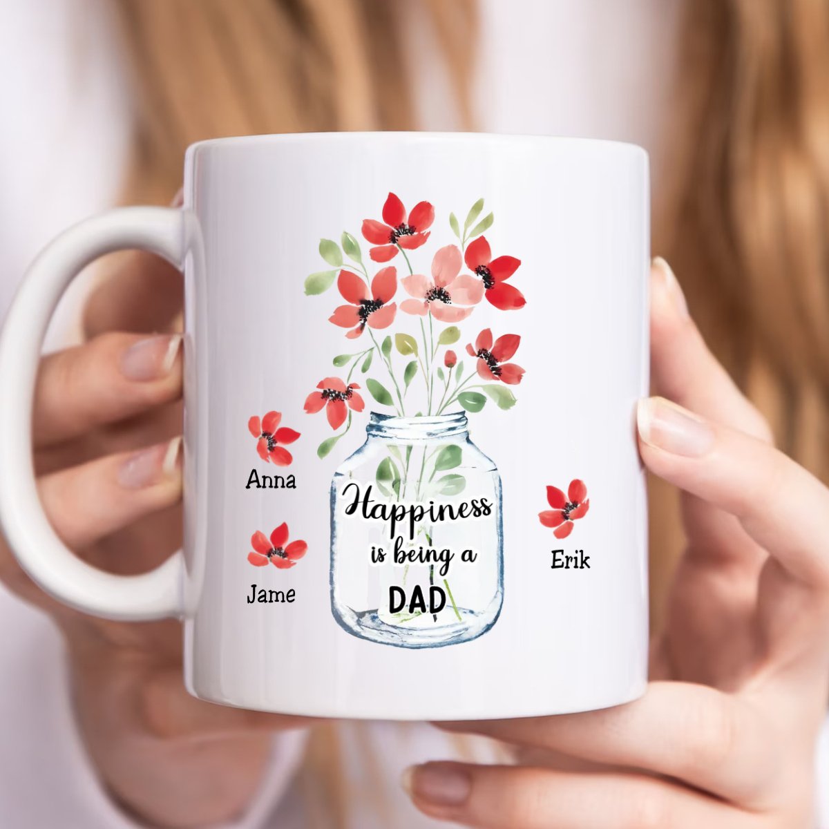 Family - Happiness Is Being A Dad - Personalized Mug - Makezbright Gifts