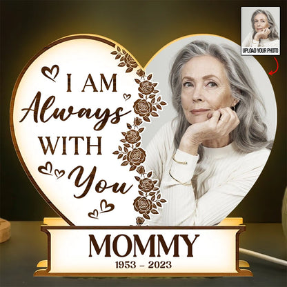 Family - I Am Always With You Heart - Shaped - Personalized Photo Light Box - Makezbright Gifts