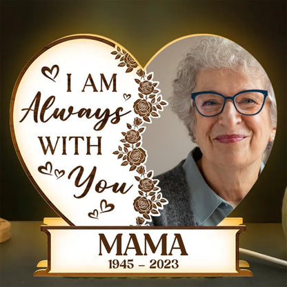 Family - I Am Always With You Heart - Shaped - Personalized Photo Light Box - Makezbright Gifts