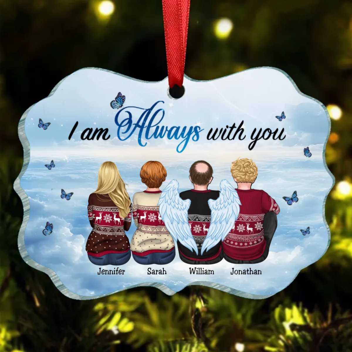 Family - I Am Always With You - Personalized Acrylic Ornament - Makezbright Gifts