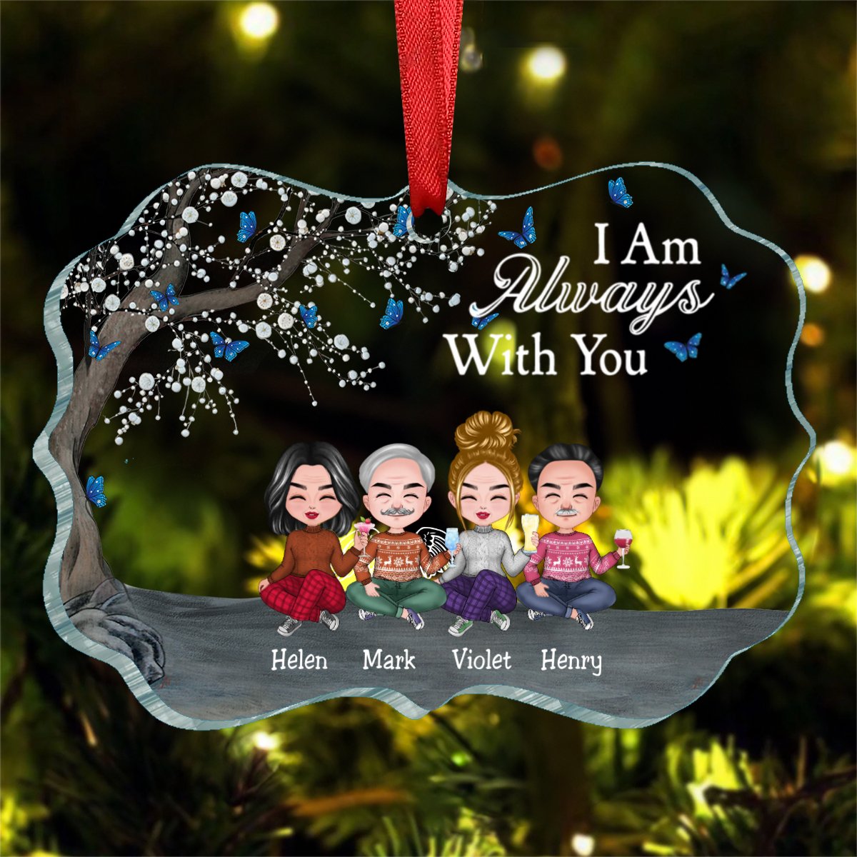 Family - I Am Always With You - Personalized Transparent Ornament - Makezbright Gifts