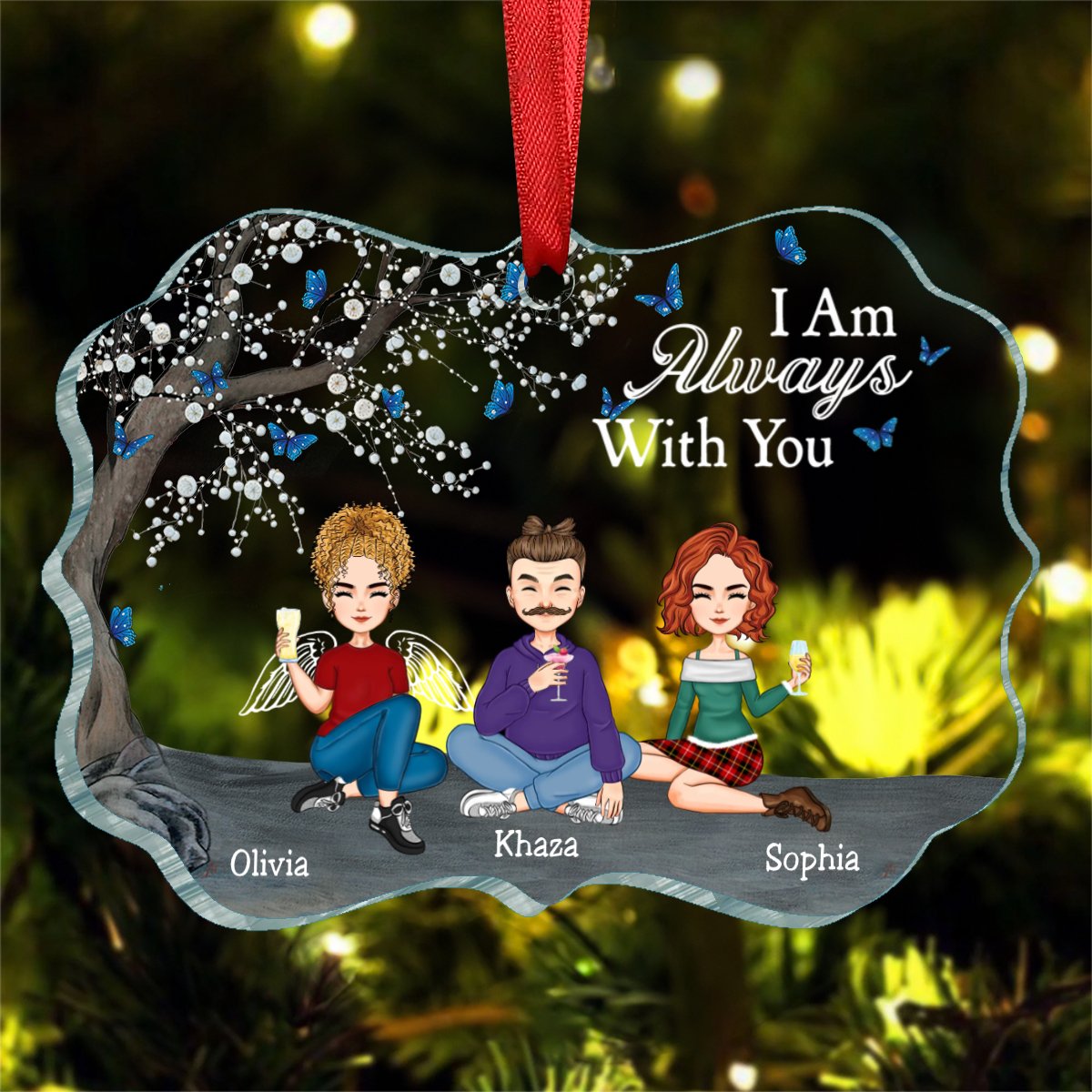 Family - I Am Always With You - Personalized Transparent Ornament (NV) - Makezbright Gifts