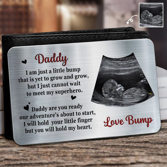 Family - I Am Just A Little Bump - Personalized Custom Aluminum Wallet Card - Makezbright Gifts