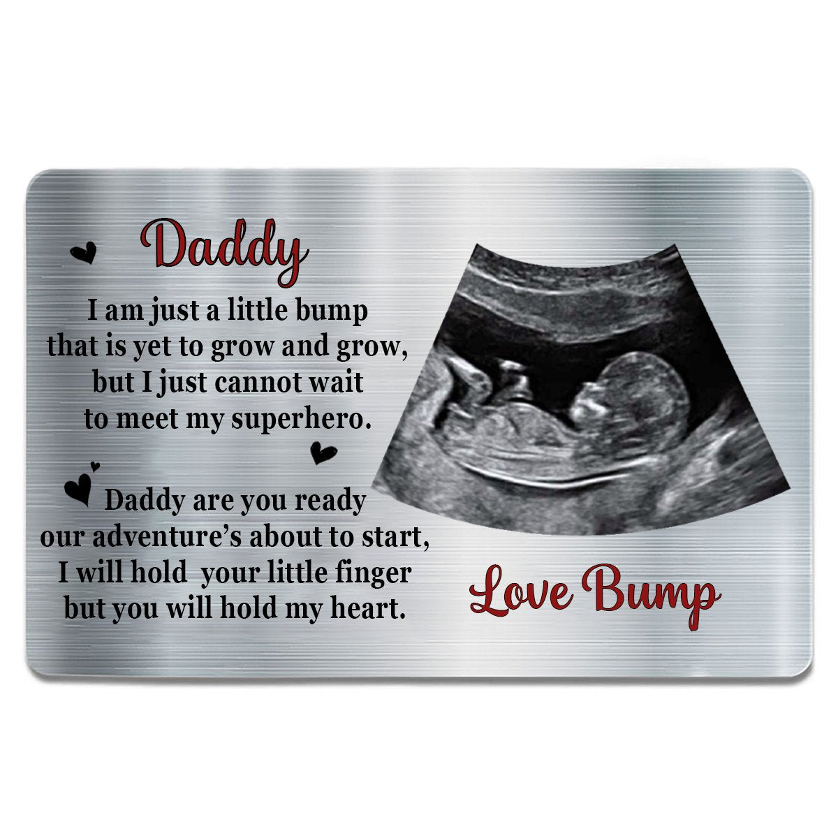 Family - I Am Just A Little Bump - Personalized Custom Aluminum Wallet Card - Makezbright Gifts