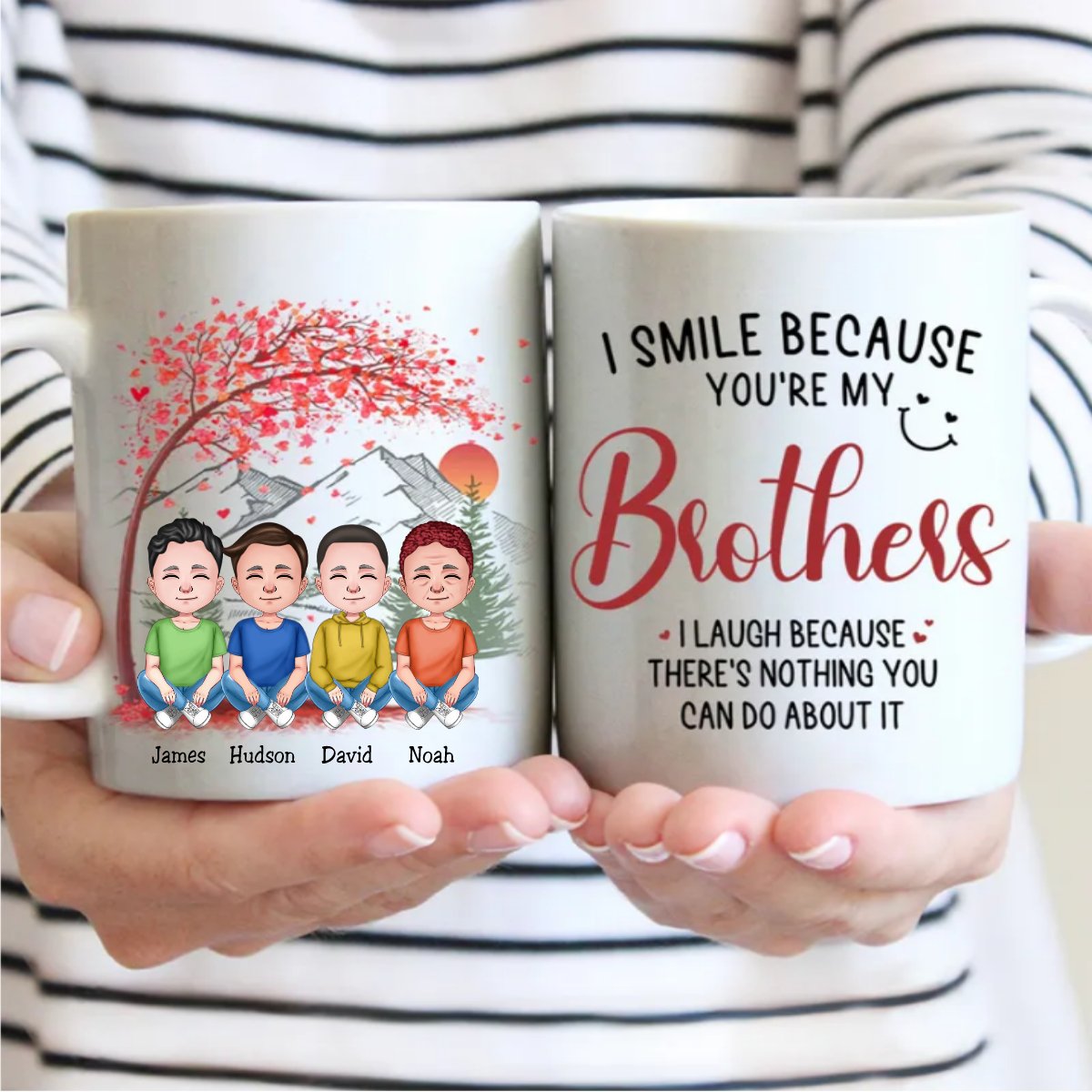 Family - I Smile Because You're My Brothers - Personalized Mug - Makezbright Gifts