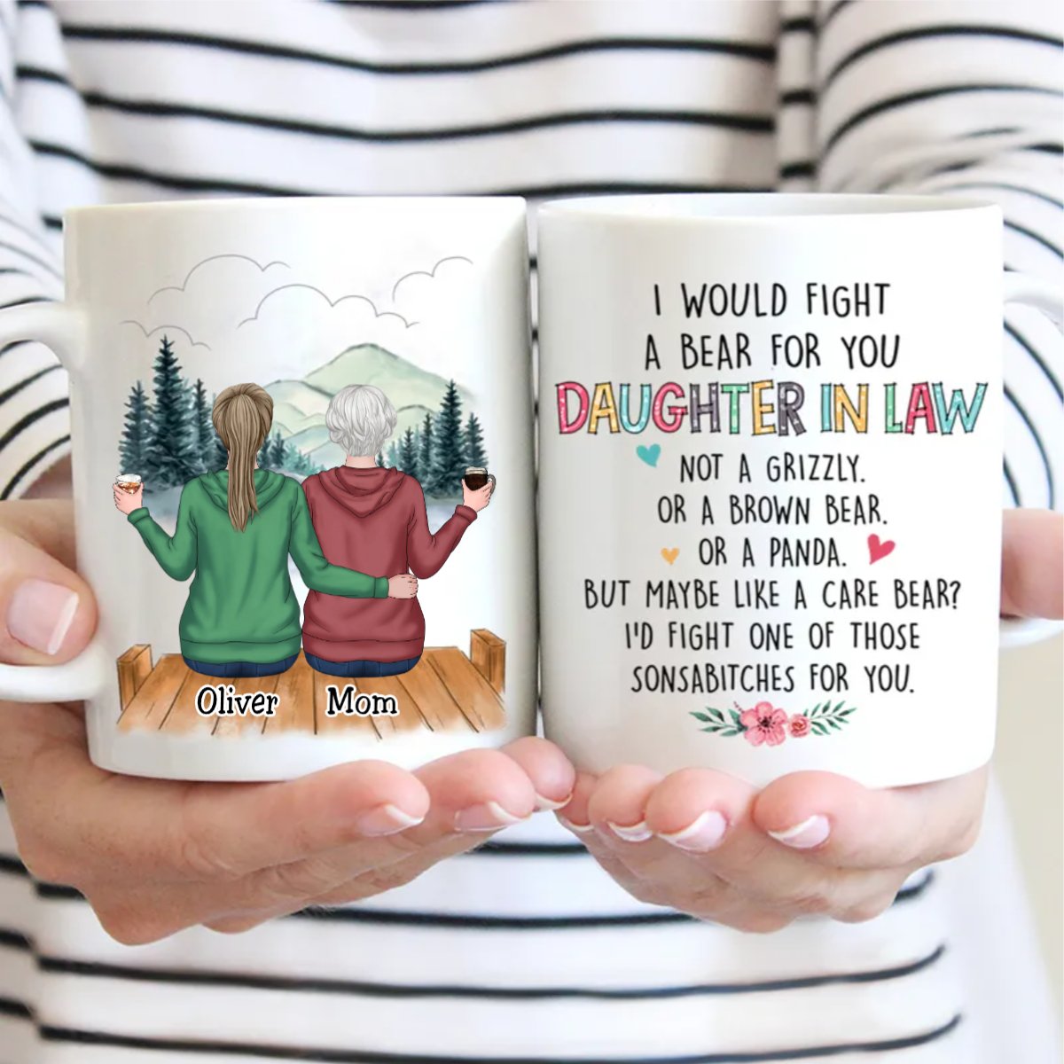 Family - I Would Fight A Bear For You Daughter In Laws - Personalized Mug - Makezbright Gifts