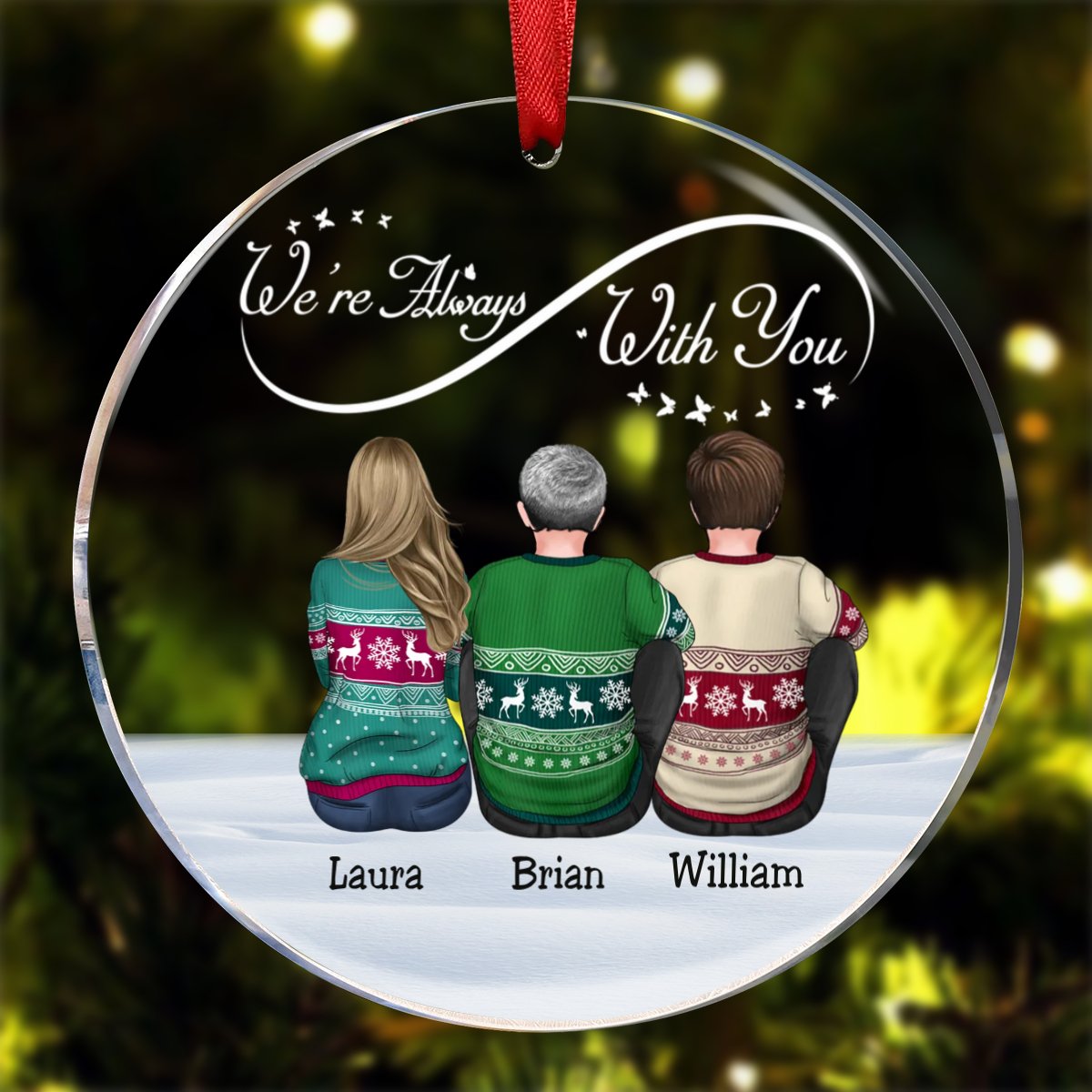 Family - I'm Always With You - Personalized Acrylic Circle Ornament - Makezbright Gifts