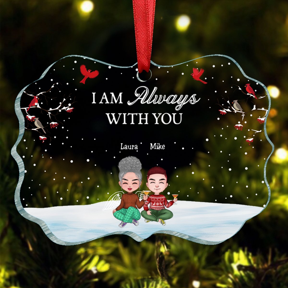 Family - I'm Always With You - Personalized Acrylic Ornament - Makezbright Gifts