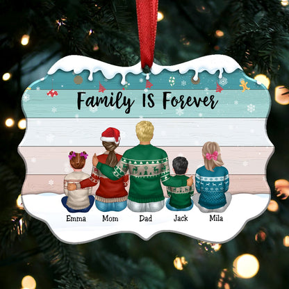 Family Is Forever - Personalized Christmas Ornament - Family Memorial Gift (Ver 2) - Makezbright Gifts