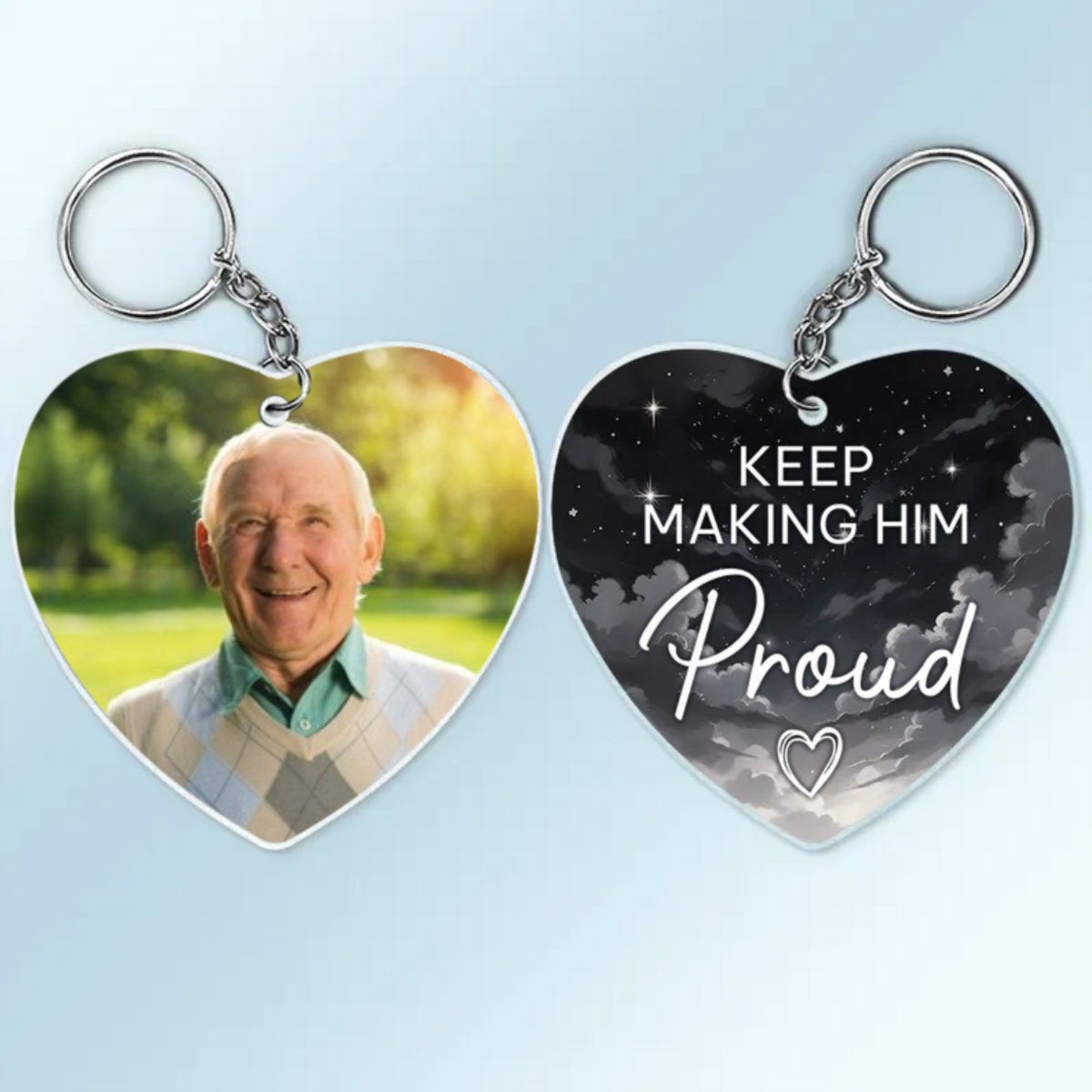 Family - Keep Making Her Proud - Personalized Acrylic Keychain - Makezbright Gifts