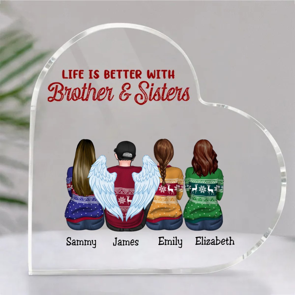 Family - Life Is Better With Brothers & Sisters - Personalized Acrylic Plaque - Makezbright Gifts