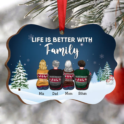 Family - Life Is Better With Brothers & Sisters - Personalized Christmas Ornament - Makezbright Gifts