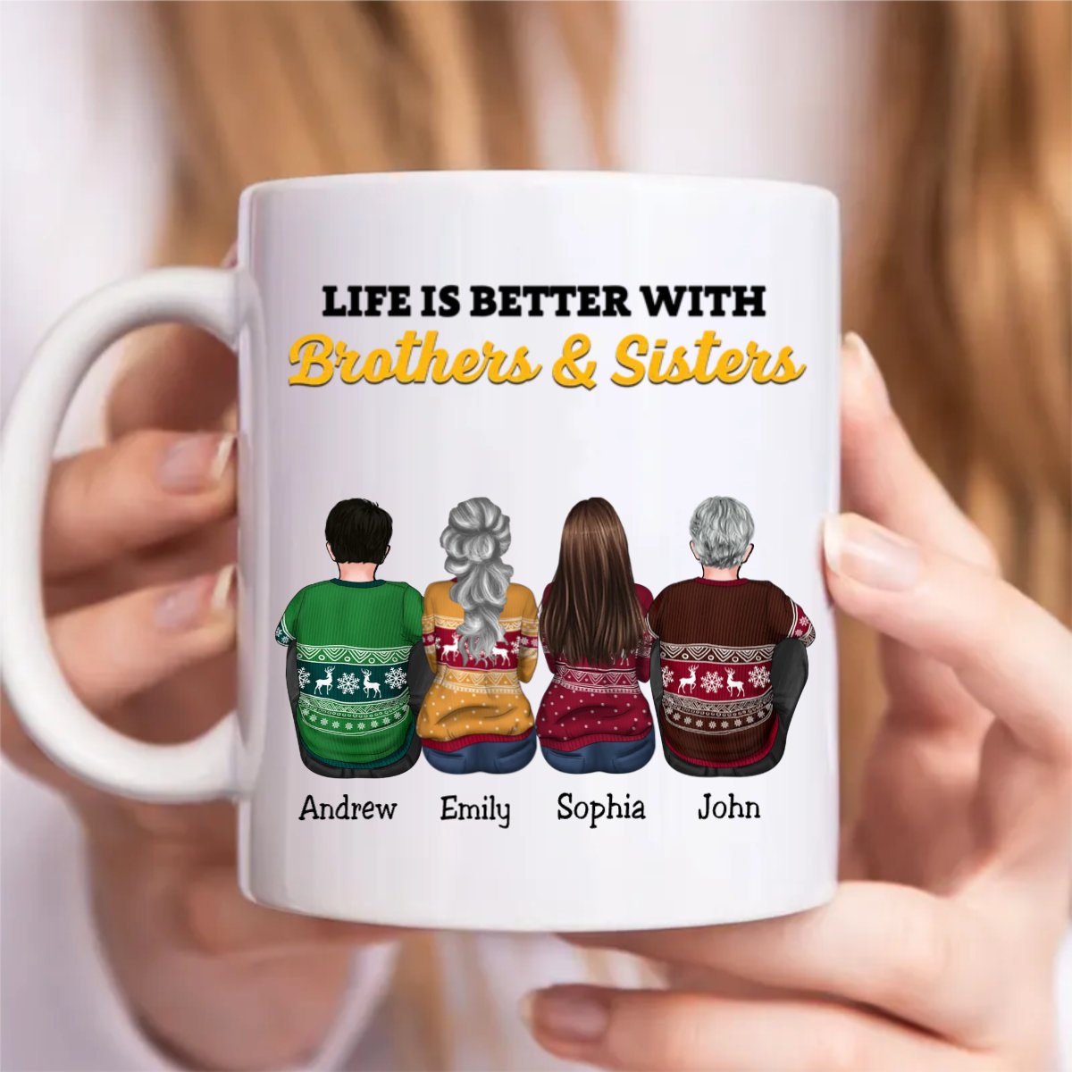 Family - Life Is Better With Brothers & Sisters - Personalized Mug - Makezbright Gifts