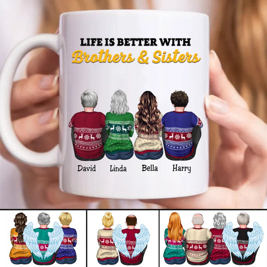 Family - Life Is Better With Brothers & Sisters - Personalized Mug - Makezbright Gifts