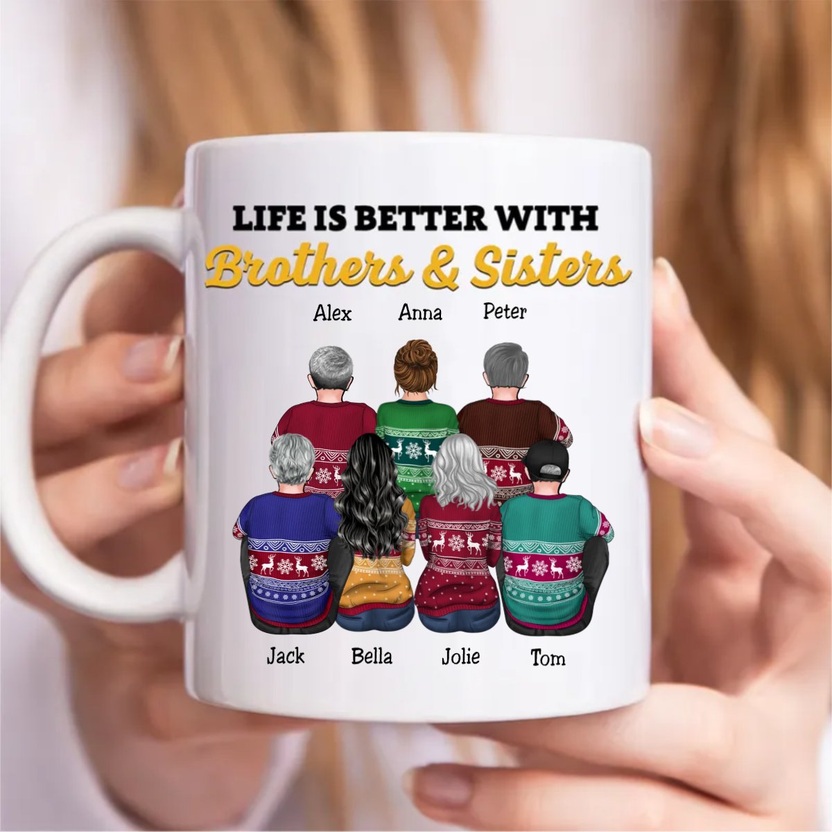 Family - Life Is Better With Brothers & Sisters - Personalized Mug - Makezbright Gifts